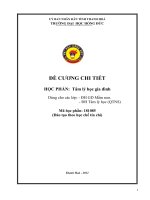 Đề cương chi tiết học phần: Tâm lý học gia đình