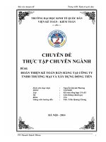 Hoàn thiện kế toán bán hàng tại Công ty TNHH thương mại và xây dựng Đồng Tiến