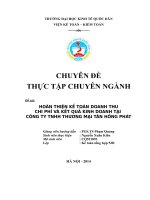 Hoàn thiện kế toán doanh thu, chi phí và kết quả kinh doanh tại Công ty TNHH Thương mại Tân Hồng Phát