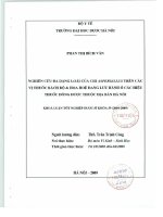 Nghiên cứu đa dạng loài của chi aspergillu trên các vị thuốc bách bộ và hoa hòe đang lưu hành ở các hiệu thuốc đông dược thuộc địa bàn hà nội