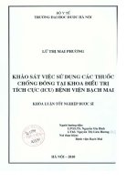 Khảo sát việc sử dụng các thuốc chống đông tại khoa điều trị tích cực (ICU) bệnh viện bạch mai