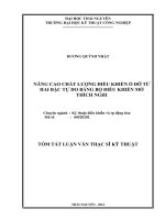 NÂNG CAO CHẤT LƯỢNG điều KHIỂN ổ đỡ từ HAI bậc tự DO BẰNG bộ điều KHIỂN mờ THÍCH NGHI 
