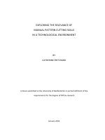 Exploring the Relevance of Manual Pattern Cutting Skills in a Tchnological Environment, Catherine Pritchard, 2013