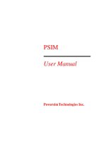 PSIM user manual (powersim technologies inc )
