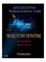 Tiểu luận tốt nghiệp TÌM HIỂU VỀ TINH THỂ PHOTONICS