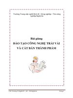 Bài giảng đào tạo công nghệ trải vải và cắt bán thành phẩm