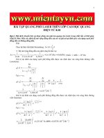 Quang phổ Laser - Câu hỏi và bài tập quang phổ Laser