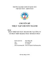 Hoàn thiện kế toán doanh thu tại Công ty CP thiết bị khai thác mỏ Đoàn Phát