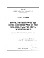 Bước đầu nghiên cứu cơ hội kinh doanh kem dưỡng da chứa tinh chất của cây lô hội tại thị trường hà nội