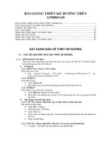 BÀI GIẢNG THIẾT KẾ ĐƯỜNG TRÊN ANDROAD