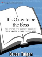 Its okay to be the boss the step by step guide to becoming the manager your employees need