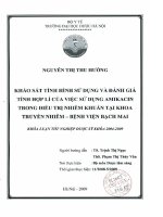 Khảo sát tình hình sử dụng và đánh giá tính hợp lý của việc sử dụng amikacin trong điều trị nhiễm khuẩn tại khoa truyền nhiễm   bệnh viện bạch mai