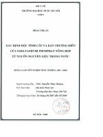 Xác định độc tính cấp và bán trường diễn của oseltamivir phosphat tổng hợp từ nguồn nguyên liệu trong nước
