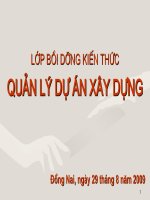 LỚP bồi DƯỠNG KIẾN THỨC QUẢN lý dự án xây DỰNG 