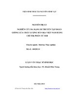 Nghiên cứu đa dạng di truyền tập đoàn giống lúa chất lượng bản địa việt nam bằng chỉ thị phân tử SSR