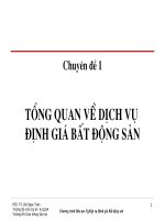 CHUYÊN đề 1 TỔNG QUAN về DỊCH vụ ĐỊNH GIÁ bất ĐỘNG sản 