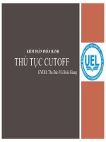 Bài thuyết trình: Kiểm toán phần hành  Thủ tục cutoff