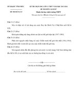 ĐỀ THI CHỌN học SINH GIỎI cấp TỈNH lớp 11 THPT năm học 2013 1014, môn THI LỊCH sử 