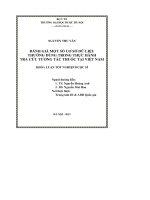 Đánh giá một số cơ sở dữ liệu thường dùng trong thực hành tra cứu tương tác thuốc tại việt nam