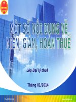 Slide bài giảng một số nội dung về miễn giảm hoãn thuế 