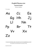 writing the alphabet 