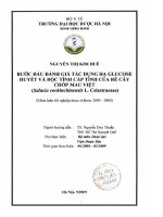 Bước đầu đánh giá tác dụng hạ glucose huyết và độc tính cấp tính của rễ cây chóp mau việt (salacia cochinchinensis l  celastraceae)