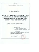 Đánh giá hiệu quả giảm đau thần kinh của gabapentin trên bệnh nhân đái tháo đường có biến chứng thần kinh ngoại vi