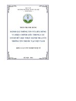 Đánh giá thông tin về liều dùng và hiệu quả chỉnh liều trong các cơ sở dữ liệu tra cứu thông tin thuốc tại việt nam