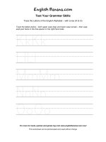 trace the letters of the english alphabet with lines k to o 