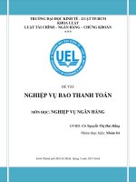 Nghiệp vụ bao thanh toán trong ngân hàng thương mại