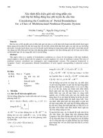 Proceedings VCM 2012 51 xác định điều kiện giới nội từng phần của một lớp hệ thống động học phi tuyến đa cấu trúc