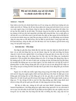 ĐỘ mở tài CHÍNH, MA sát tài CHÍNH và CHÍNH SÁCH TIỀN tệ tối ưu