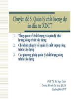 Chuyên đề 5  quản lý chất lượng dự án đầu tư XDCT