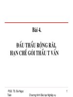 BÀI 4 đấu THẦU RỘNG rãi, hạn CHẾ gói THẦU tư vấn 
