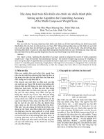 Proceedings VCM 2012 48 xây dựng thuật toán điều khiển cân chính xác nhiều thành phần