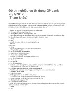 Đề thi nghiệp vụ tín dụng GP bank 28 7 2012