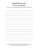 trace the letters of the english alphabet blank page with narrow lines 