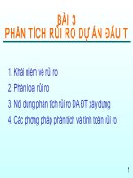 BÀI 3   PHÂN TÍCH rủi RO dự án đầu tư 