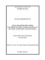 Quản trị kênh phân phối sản phẩm sữa đậu nành tại công ty sữa đậu nành việt nam (vinasoy)