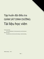 TẬP HUẤN đội điều TRA GIÁM sát DINH DƯỠNG   tài LIỆU học VIÊN 