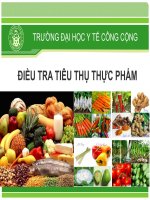 ĐIỀU TRA TIÊU THỤ THỰC PHẨM