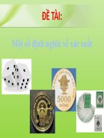 Một số định nghĩa về xác suất