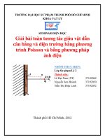 Đề tài giải bài toán tương tác giữa vật dẫn cân bằng và điện trường bằng phương trình poisson và bằng phương pháp ảnh điện