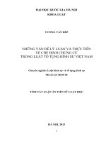 Tóm tắt luận án tiến sĩ của nghiên cứu sinh vương văn bép những vấn đề lý luận và thực tiễn về chế định chứng cứ trong luật tố tụng hình sự việt nam 