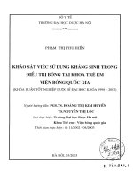 Khảo sát việc sử dụng kháng sinh trong điều trị bỏng tại khoa trẻ em viện bỏng quốc gia