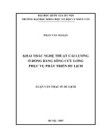 Khai thác nghệ thuật cải lương ở đồng bằng sông cửu long phục vụ phát triển du lịch 