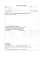 MẪU báo cáo THÍ NGHIỆM CHUYÊN NGÀNH HOÁ 