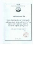 Khảo sát tình hình sử dụng thuốc giảm đau trên bệnh nhân ung thư tại trung tâm y học hạt nhân và ung bướu  bệnh viện bạch mai
