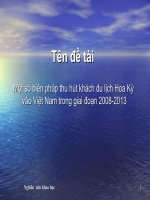 Một số biện pháp thu hút khách du lịch Hoa Kỳ vào Việt Nam trong giai đoạn 2008-2013