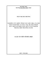Nghiên cứu biến tính vật liệu SBA 15 làm chất hấp phụ và xúc tác quang phân hủy một số hợp chất hữu cơ ô nhiễm trong môi trường nước